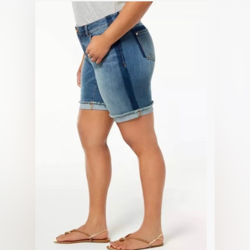 INC International Concepts Size12 Denim Shorts Mid Rise Tummy Control 12 Regular
